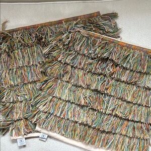 NWOT | Elaine Smith | Multicolor Fringe Accent Pillow Covers | Set of 2